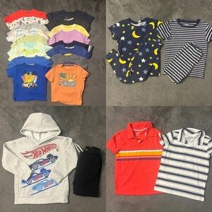 Bundle of boys 5t t-shirts, pajamas, hoodie, sweatpants